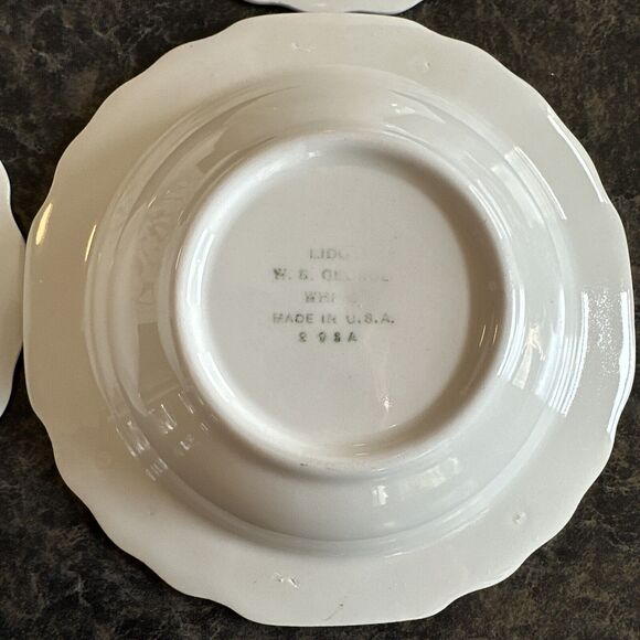 Set Of 4 W.S. George LIDO Berry Dessert Bowl USA 298A Pink Yellow Gold - Picture 10 of 10